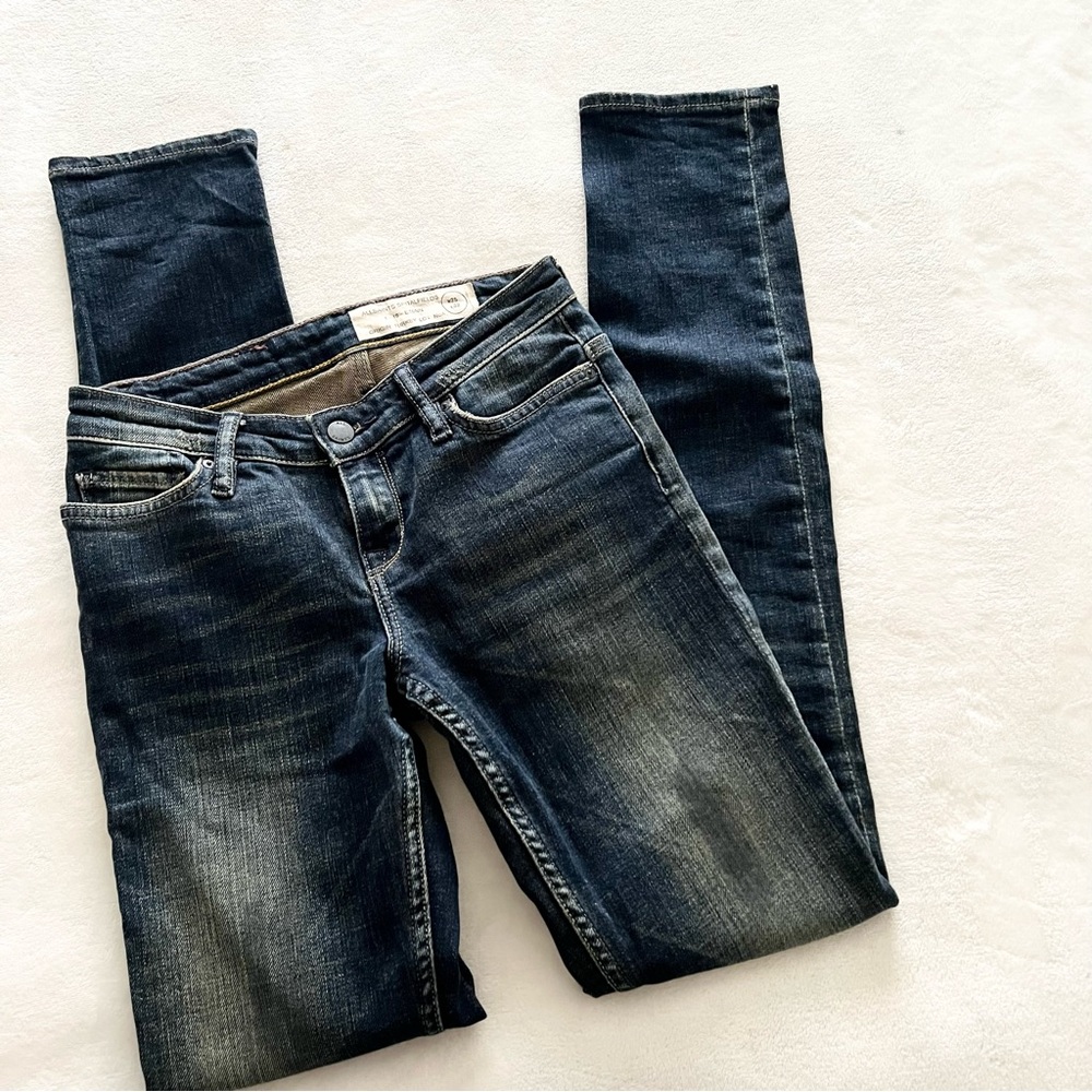 ALLSAINTS Spitalfields Regine Pipe Skinny Jeans Size 25 Blue Wash